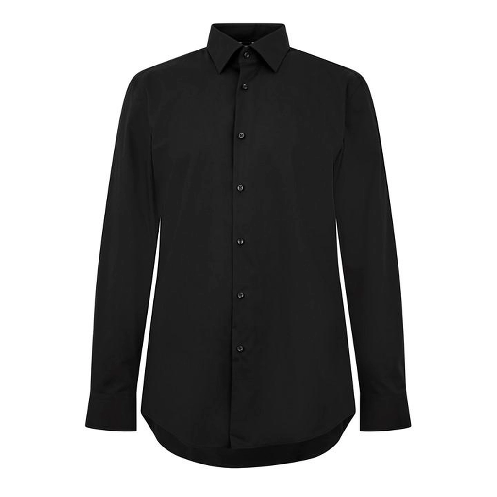Hugo Boss Men's Long Sleeve Plain Shirt - Black